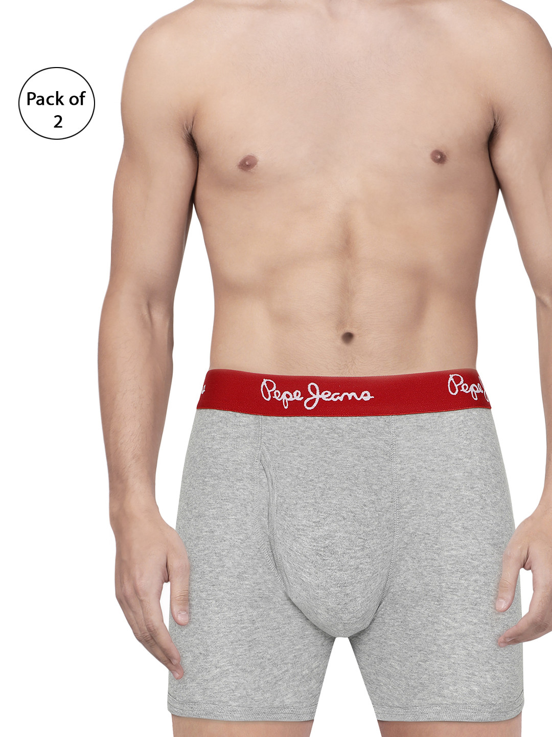 

Pepe Jeans Men Pack of 2 Grey Melange Solid Trunks 8904311301448