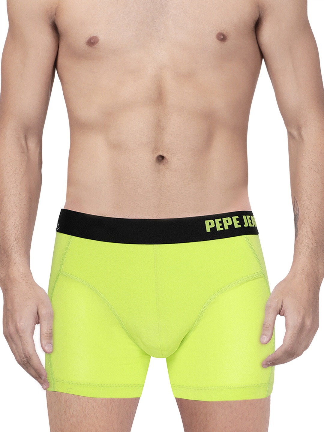 

Pepe Jeans Men Fluorescent Green Solid Trunks 8904311304432