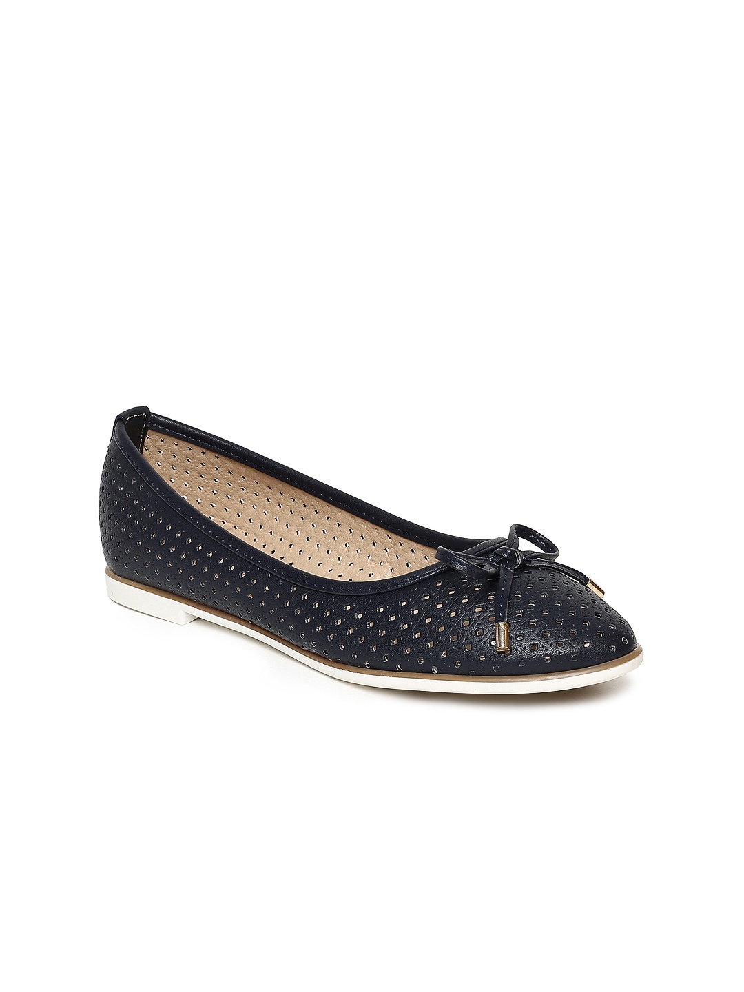 

Addons Women Navy Blue Solid Ballerinas