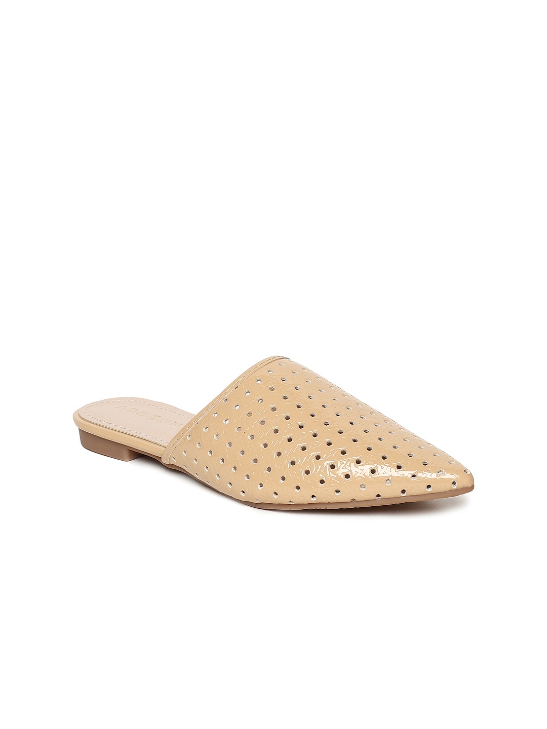 

Addons Women Nude-Coloured Solid Cut-Out Mules