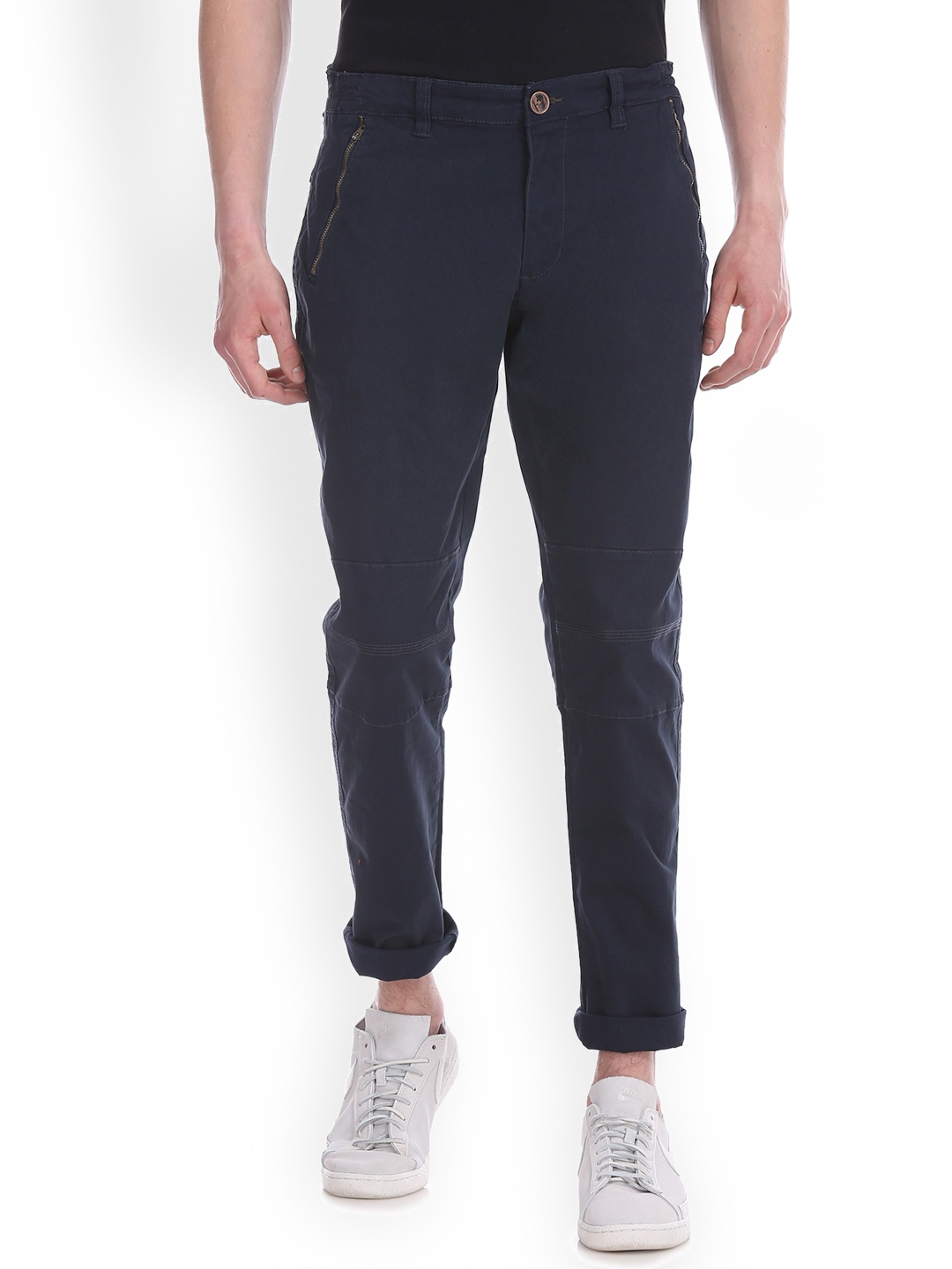 

Cherokee Men Blue Slim Fit Solid Regular Trousers