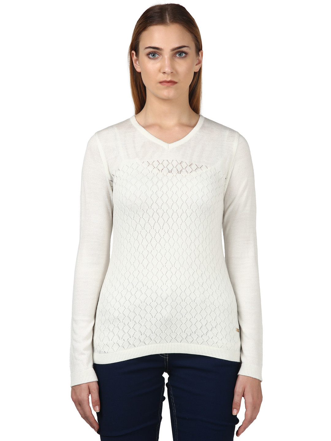 

Park Avenue Women White Self Design Sweater