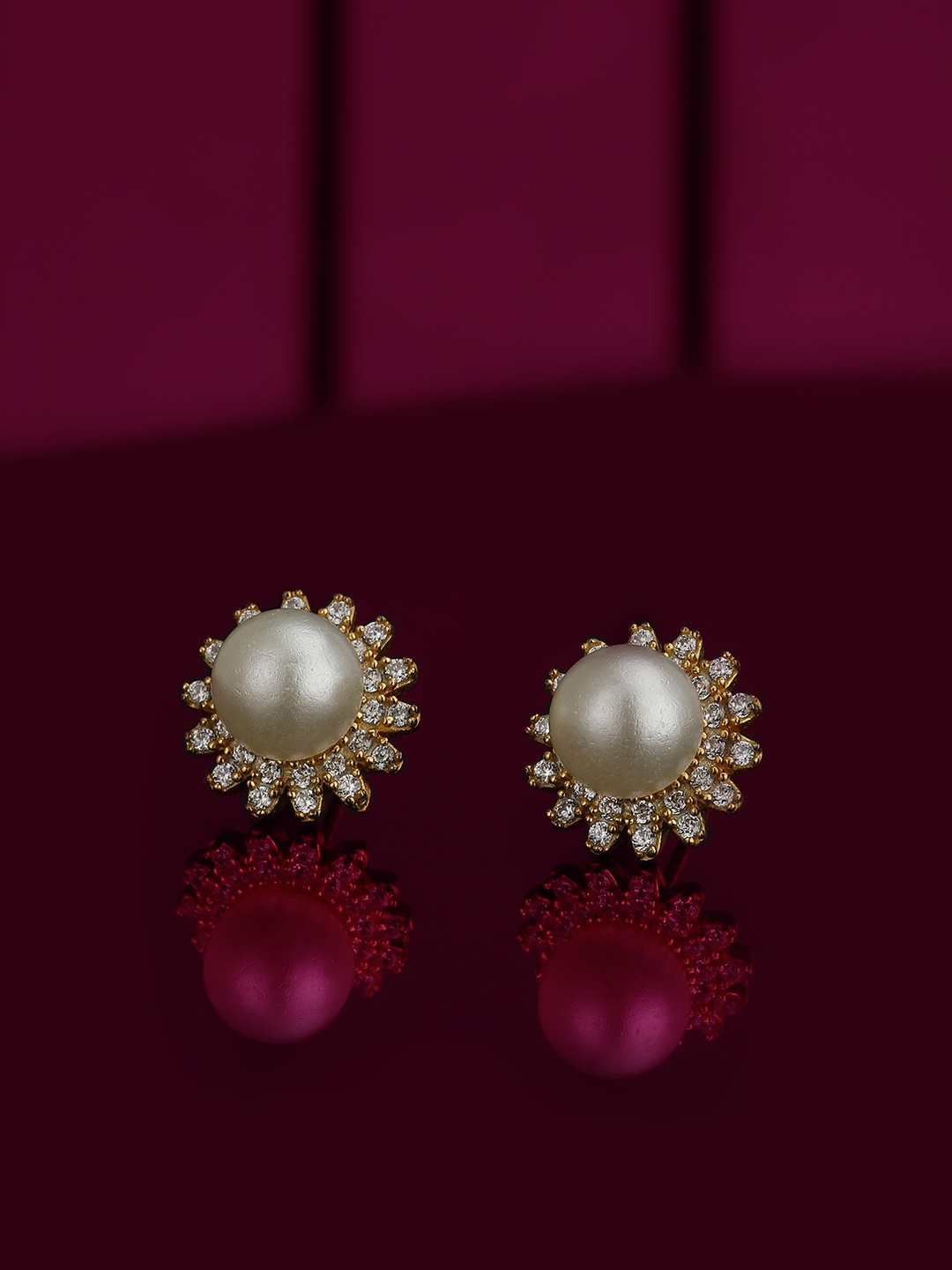 

Carlton London White Gold-Plated Studs