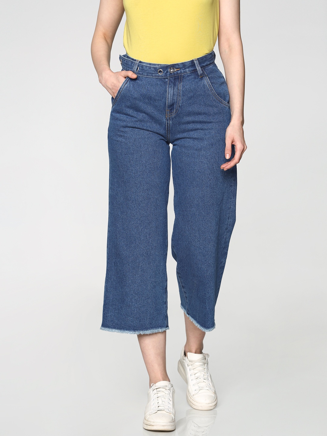 

ONLY Women Blue Relaxed Fit High-Rise Clean Look Jeans