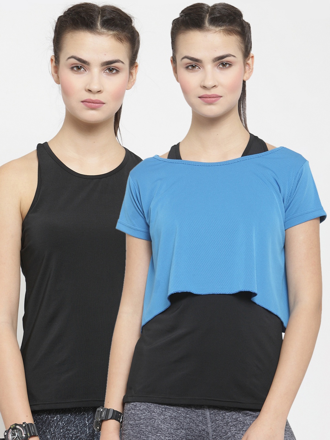 

Boston Club Women Pack of 2 Crop T-shirt & Tank Top, Blue