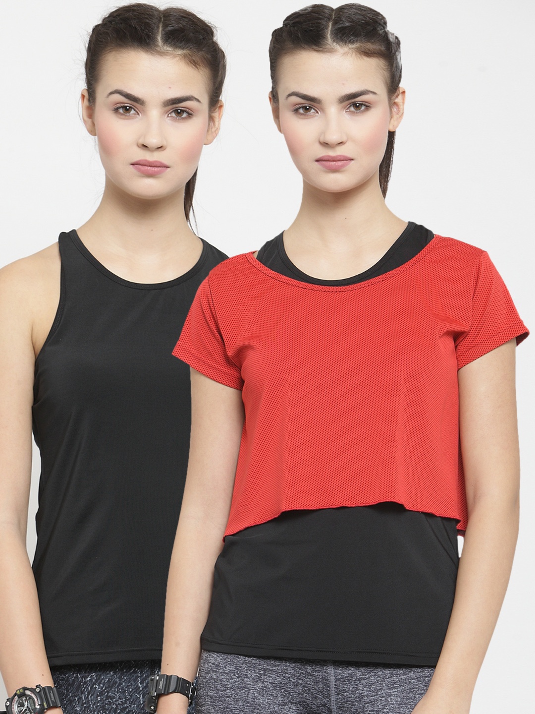 

Boston Club Women Pack of 2 Crop T-shirt & Tank Top, Red