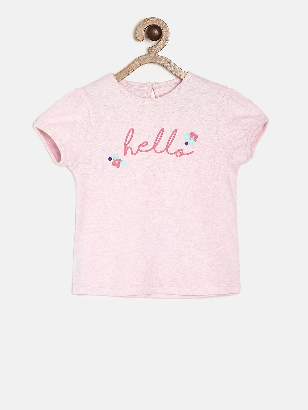 

MINI KLUB Girls Pink Printed Pure Cotton Top