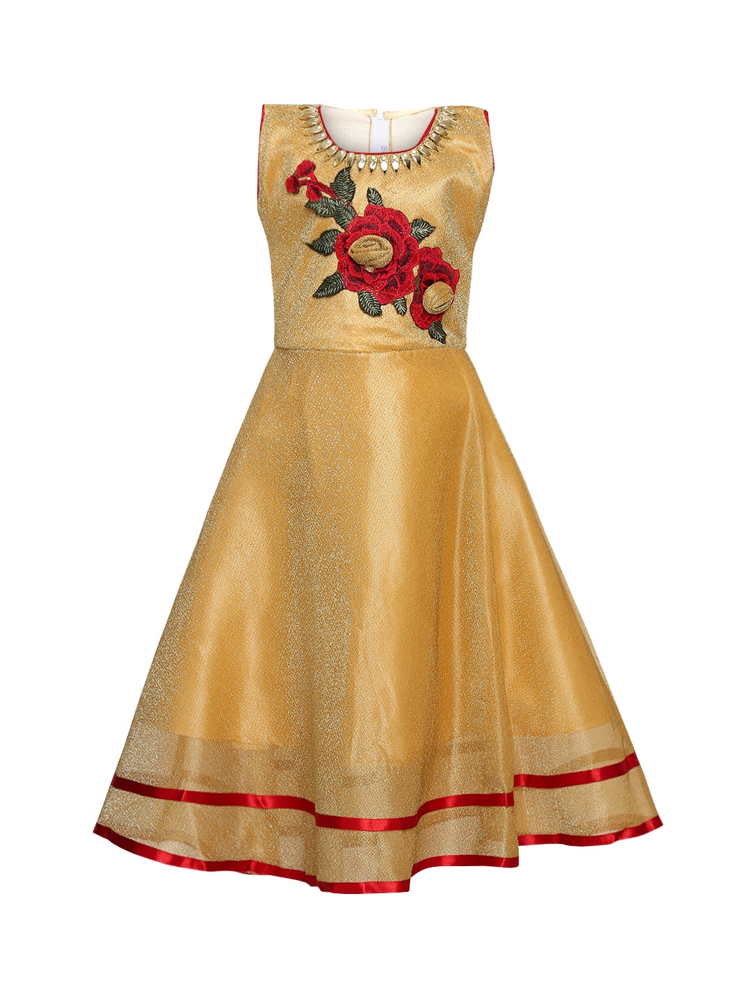 

Aarika Girls Yellow Embellished Fit and Flare Dress