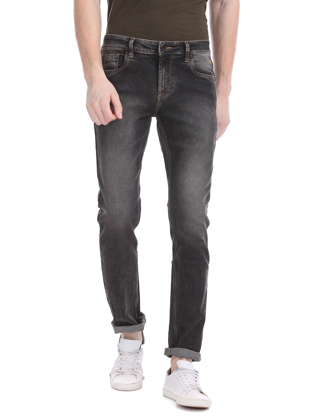 

Flying Machine Men Grey Slim Fit Mid-Rise Clean Look Stretchable Jeans