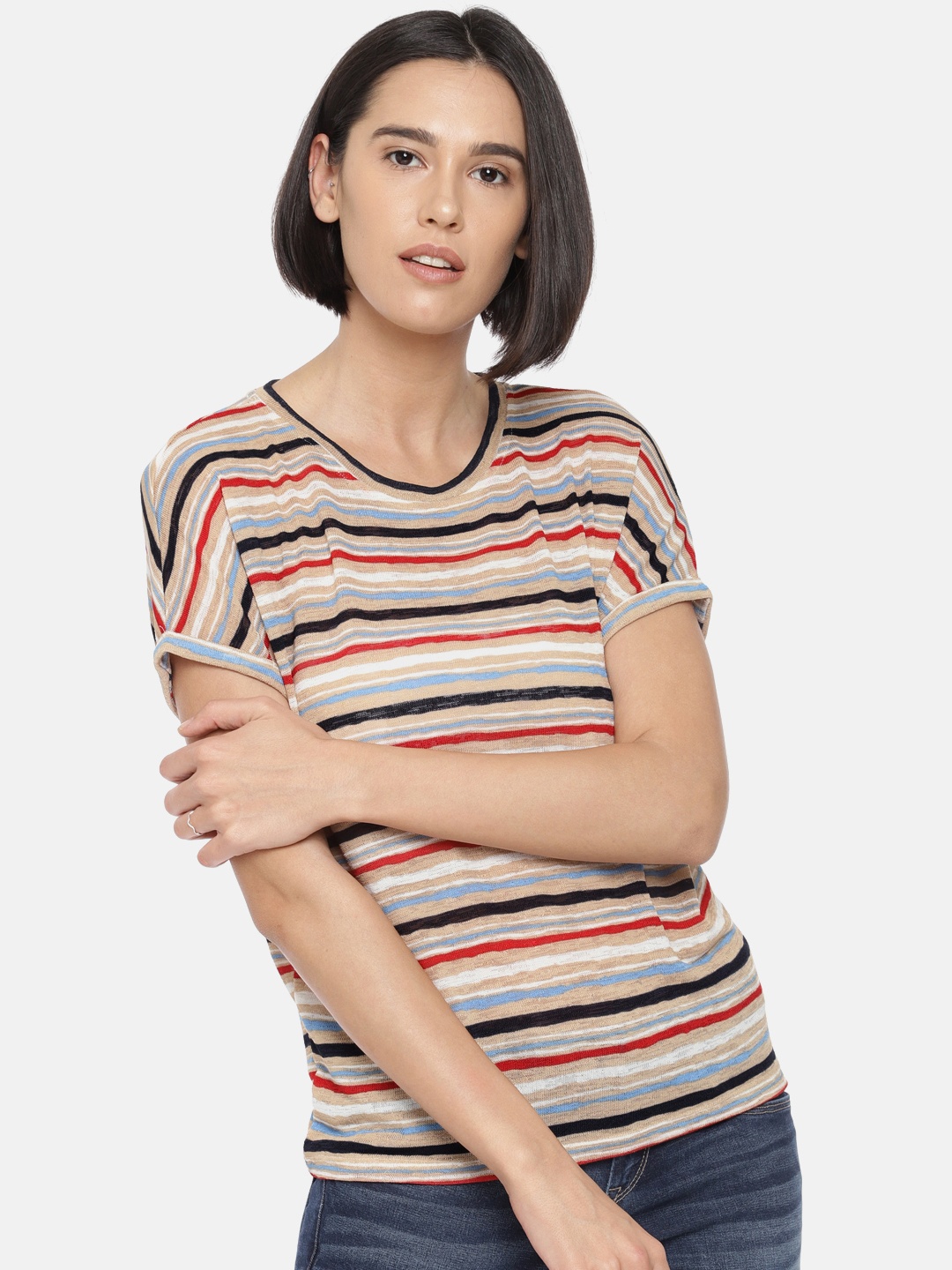

Fame Forever by Lifestyle Women Multicoloured Striped Top, Multi