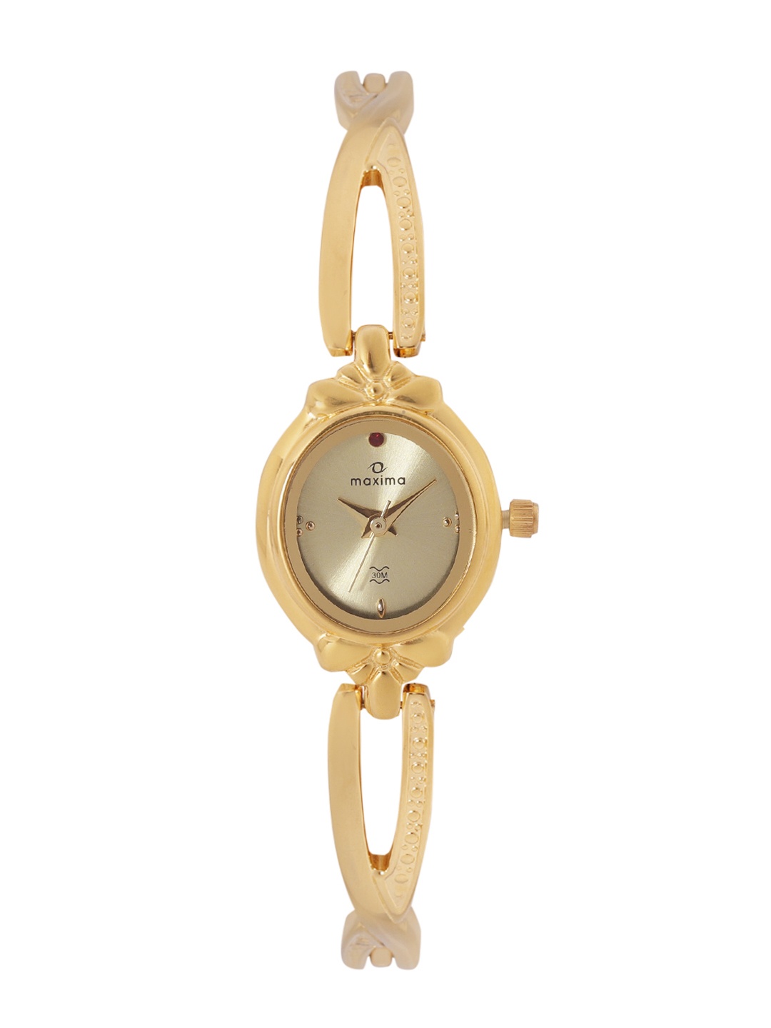 

maxima Women Brass Dial & Bracelet Style Straps Analogue Watch 29377BMLY, Gold