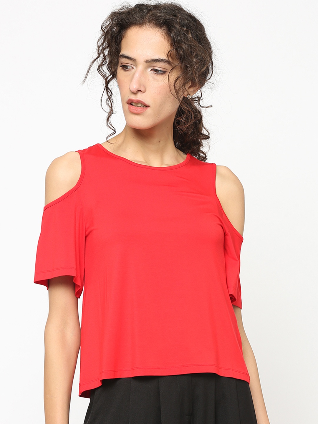

Gipsy Women Red Solid A-Line Top