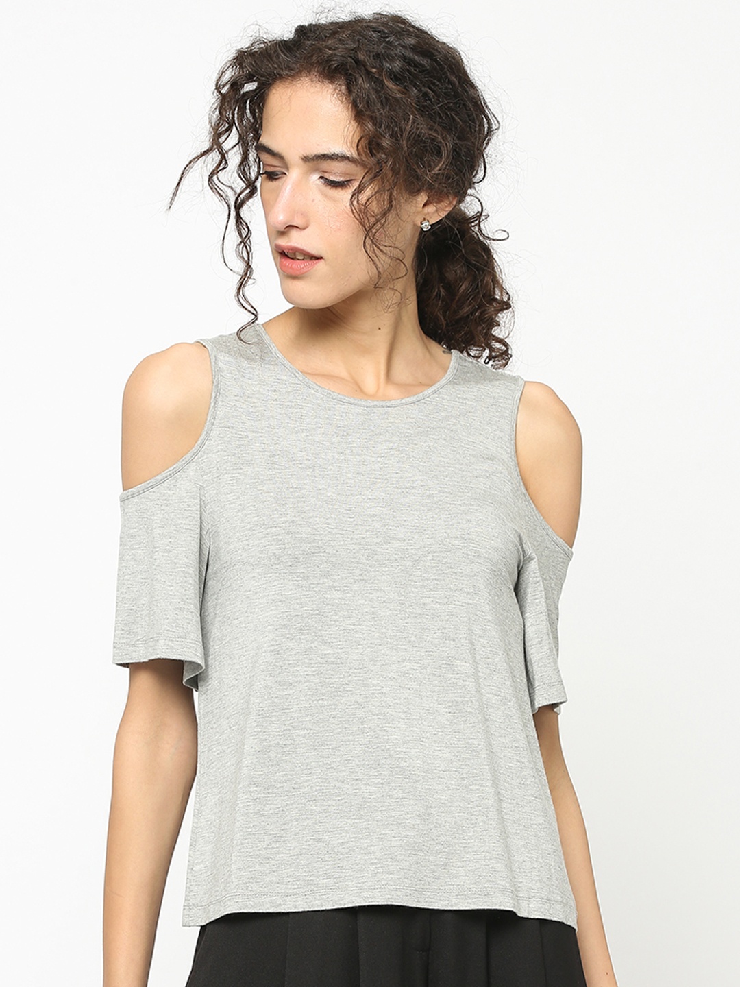 

Gipsy Women Grey Solid Top