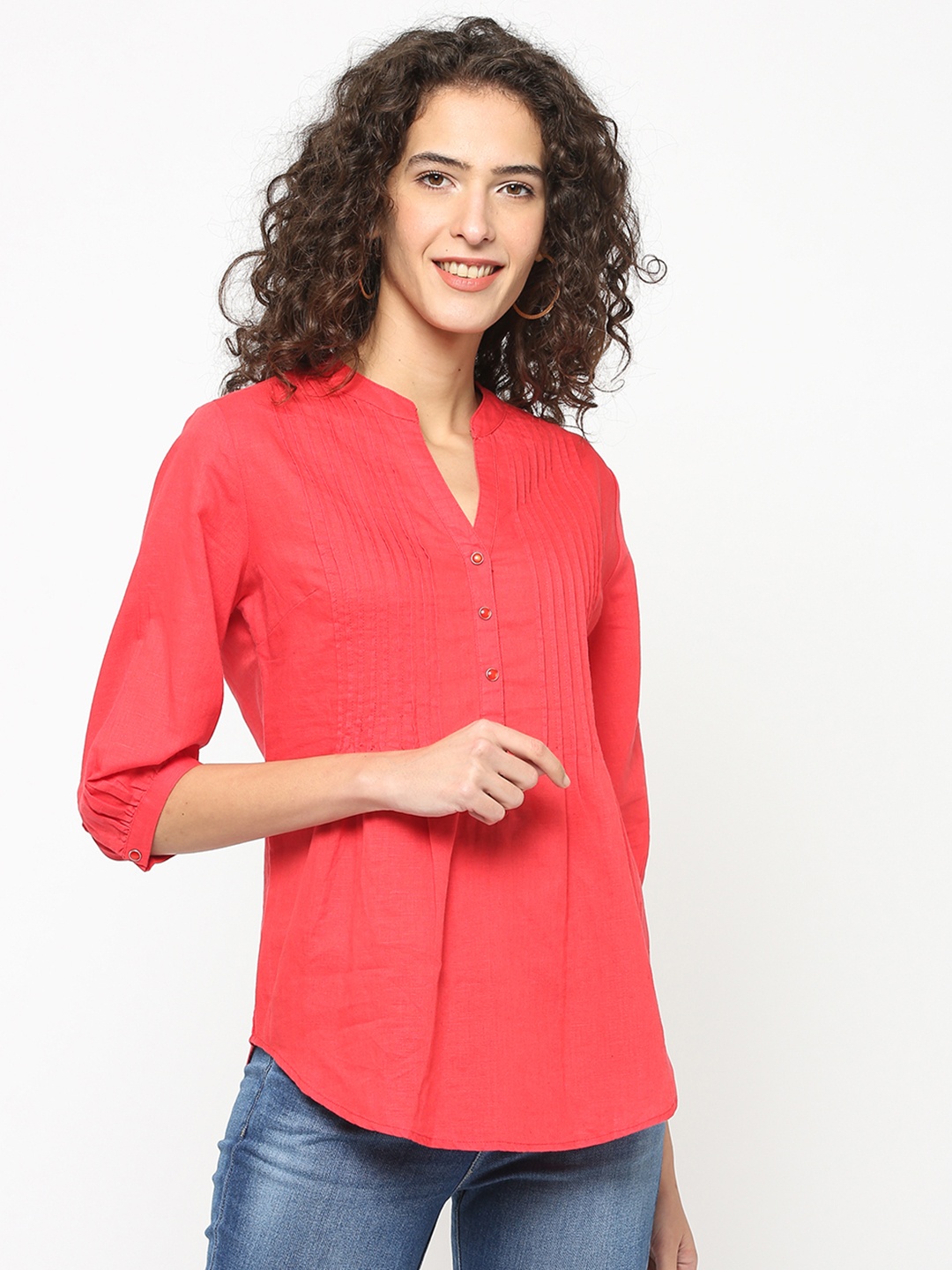 

Gipsy Coral Pink Solid Tunic