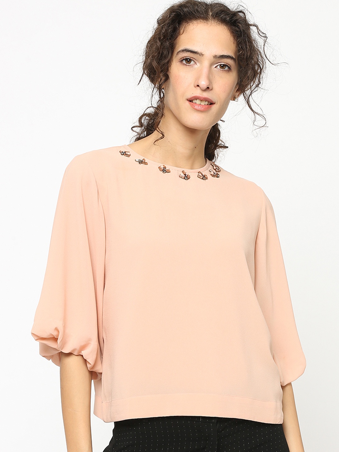 

Gipsy Women Cream-Coloured Solid Top