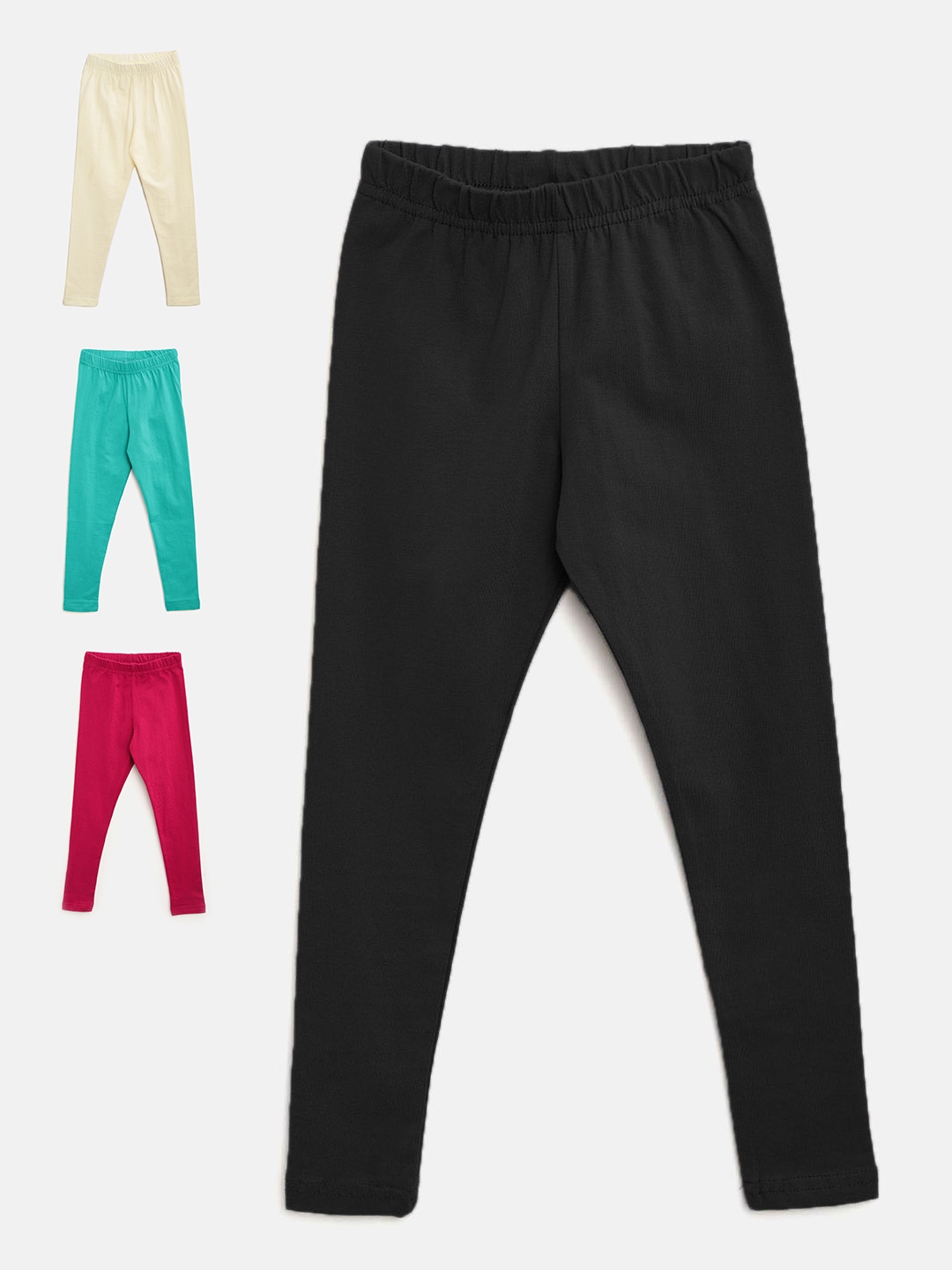 

Naughty Ninos Girls Pack of 4 Assorted Ankle-Length Leggings