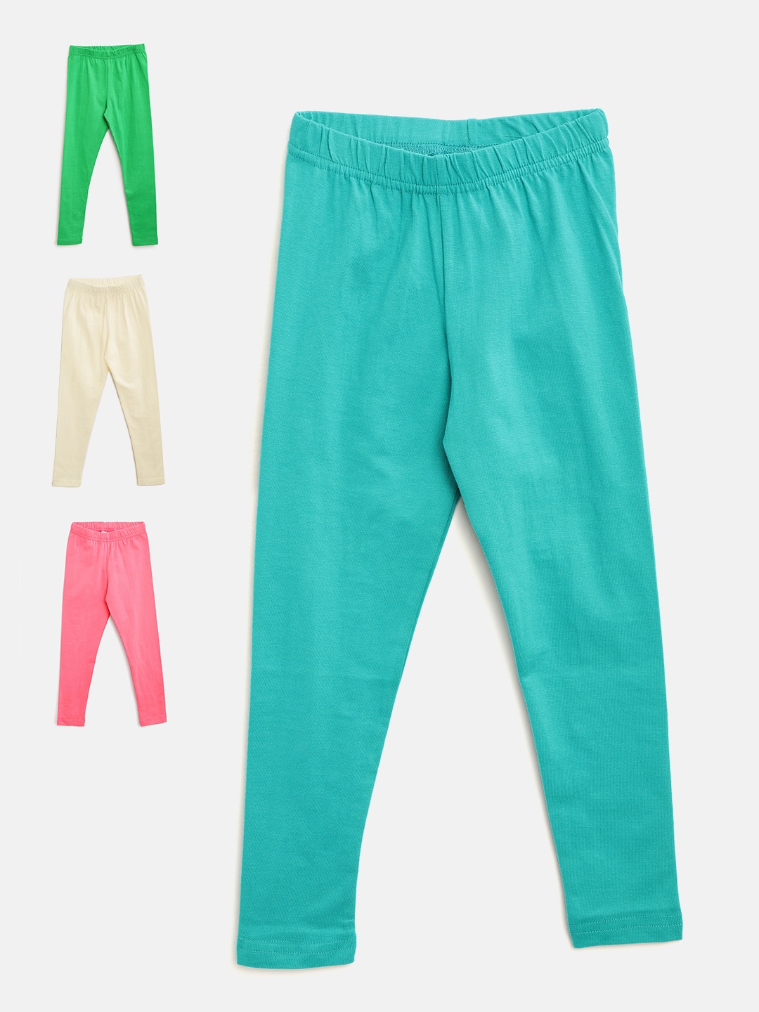 

Naughty Ninos Girls Pack of 4 Assorted Ankle-Length Leggings