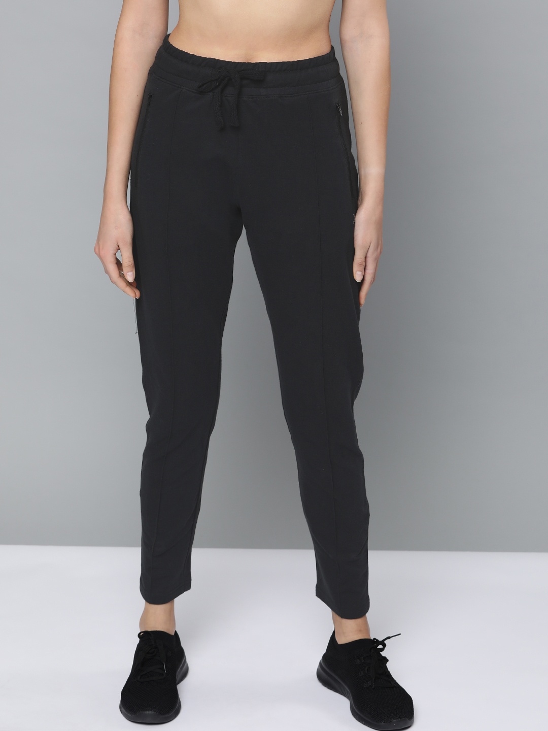 

HRX by Hrithik Roshan Women Black Solid Track Pants