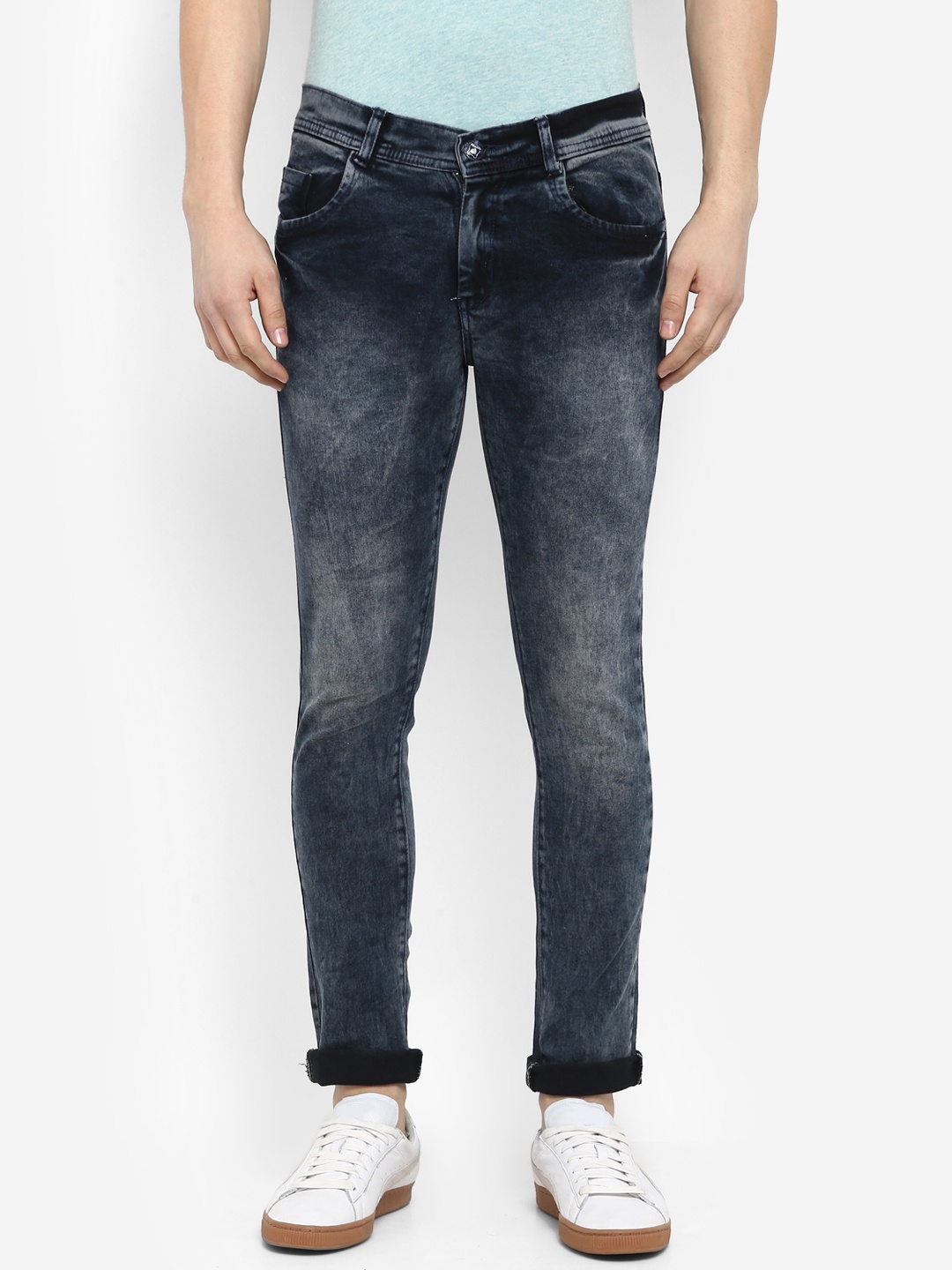 

Routeen Men Blue Slim Fit Mid-Rise Clean Look Stretchable Jeans
