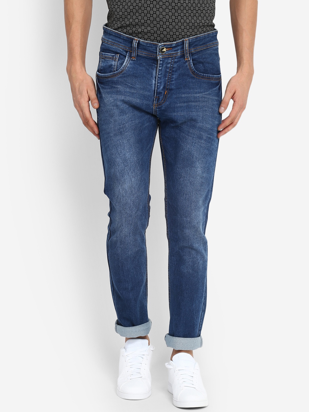 

Routeen Men Blue Slim Fit Mid-Rise Clean Look Stretchable Jeans