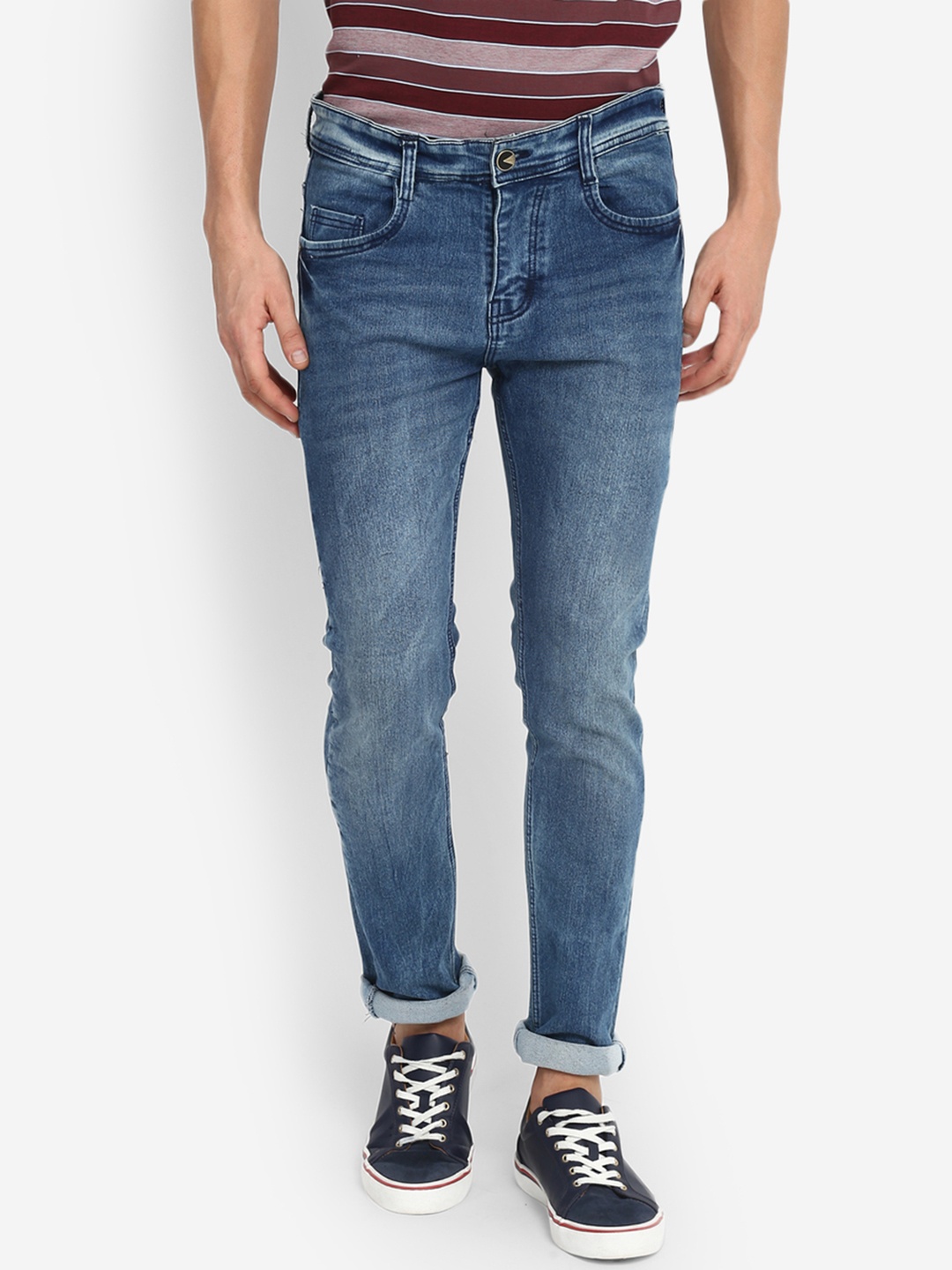 

Routeen Men Blue Slim Fit Mid-Rise Clean Look Stretchable Jeans