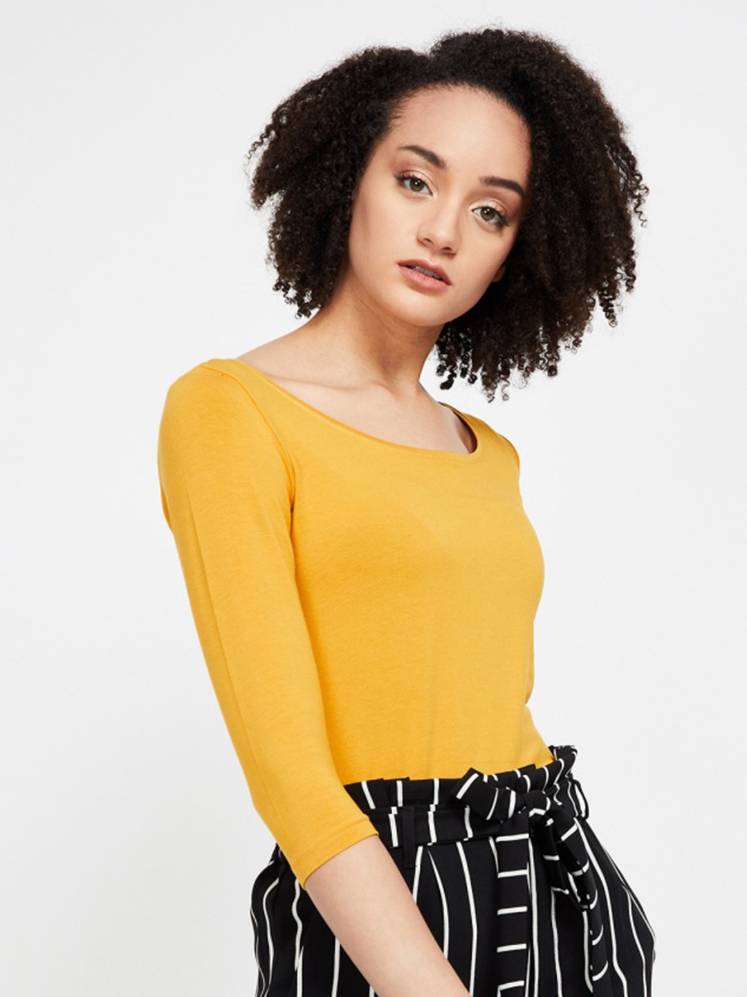 

CODE by Lifestyle Women Mustard Solid Top