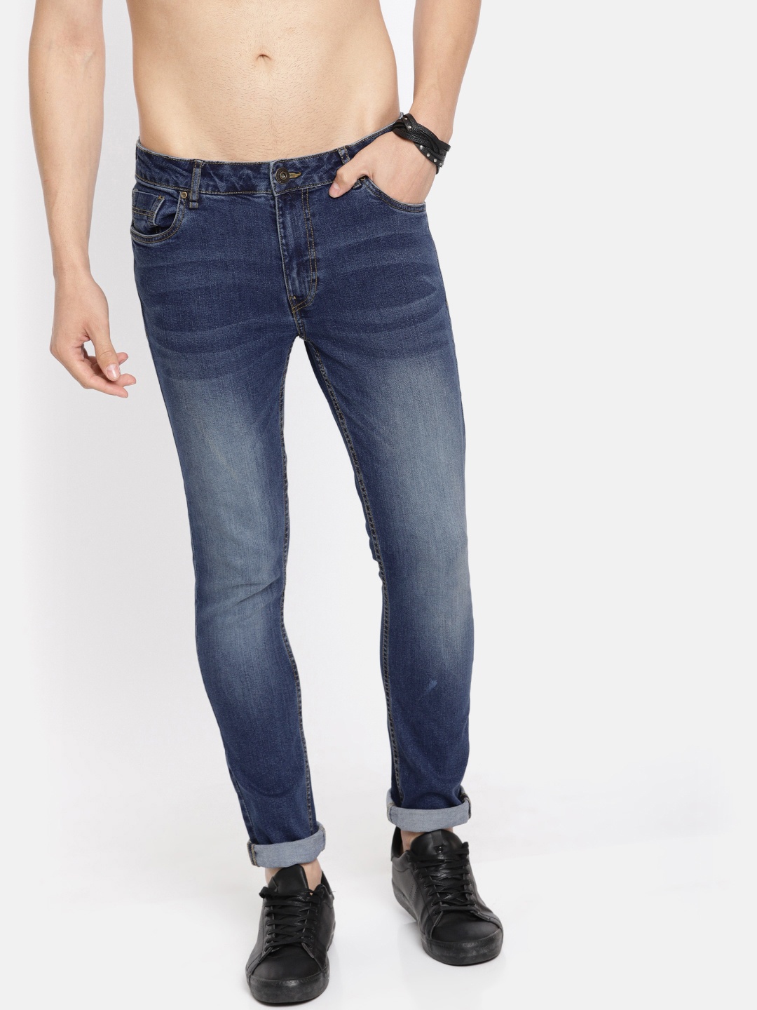 

The Roadster Lifestyle Co Men Blue Skinny Fit Mid-Rise Clean Look Stretchable Jeans