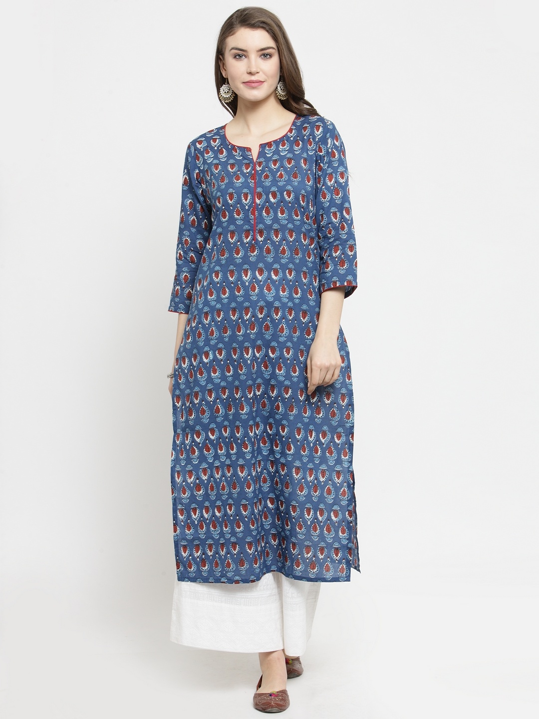

Varanga Women Blue Printed Kurta with Palazzos