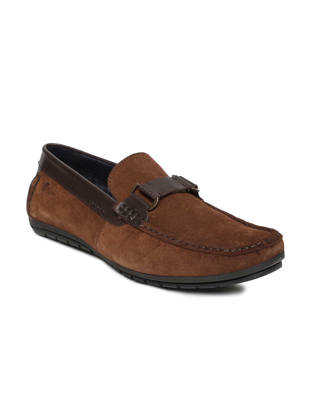 

GABICCI Men Tan Brown Suede Loafers