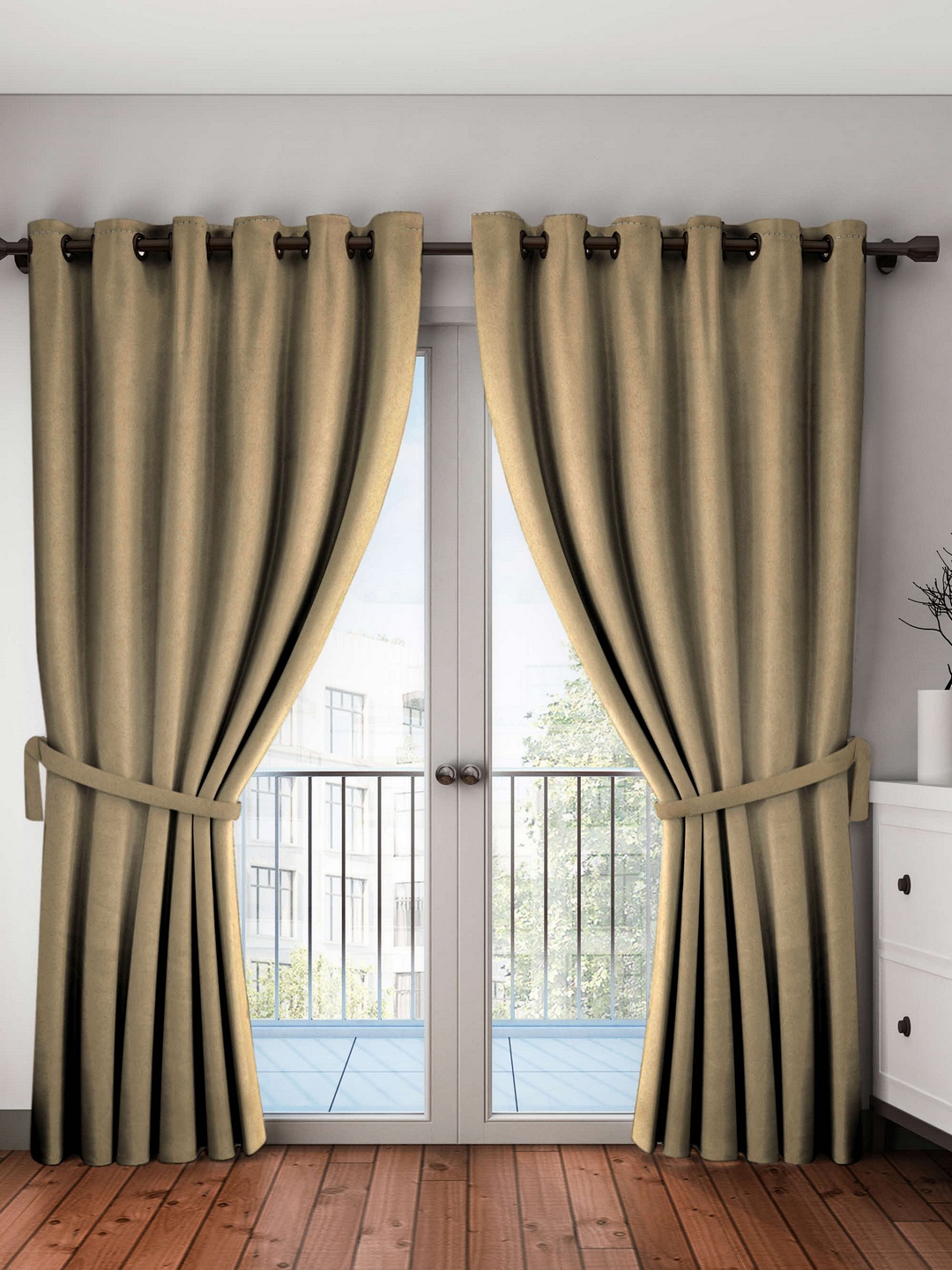 

Home Sizzler Khaki Black Out Long Door Curtains