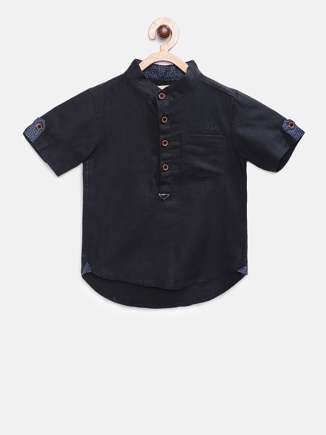 

TONYBOY Boys Black Regular Fit Solid Casual Shirt