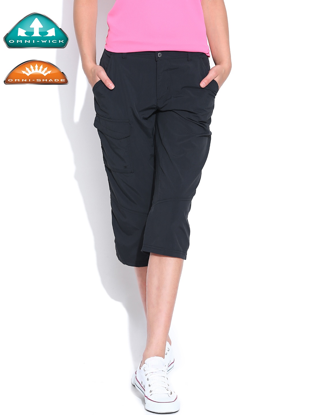 

Columbia Women Black Silver Ridge UV Protect Outdoor Safari Capris
