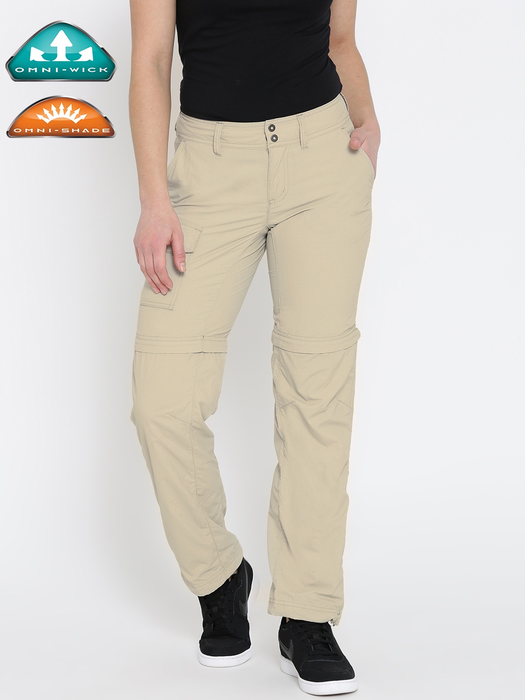

Columbia Beige Sliver Ridge UV Protected Outdoor Hiking & Trekking Convertible Pant