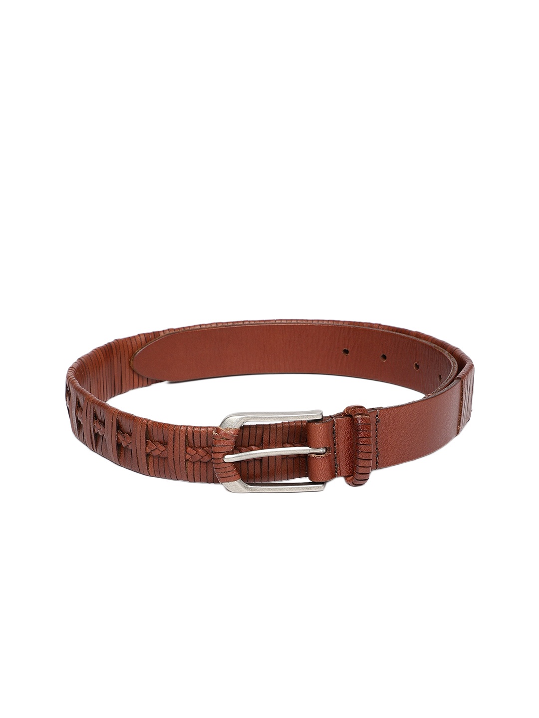 

Louis Philippe Men Brown Textured Leather Belt