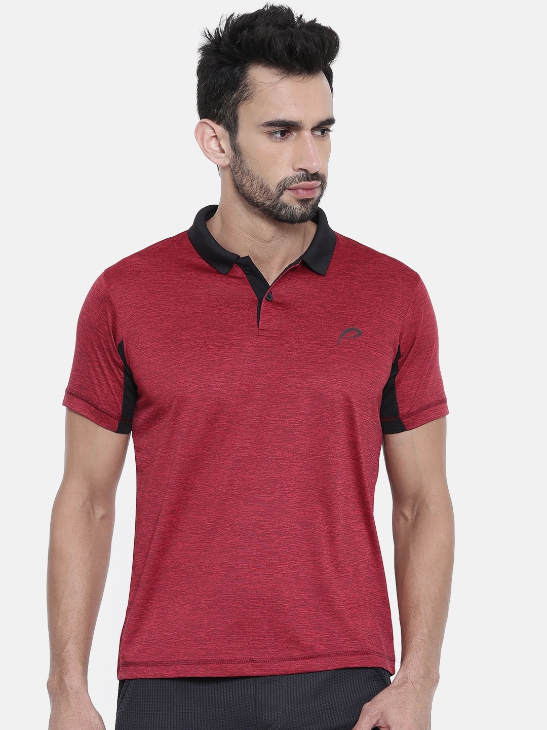 

Proline Active Men Red Pro-Dry Solid Polo Collar T-shirt