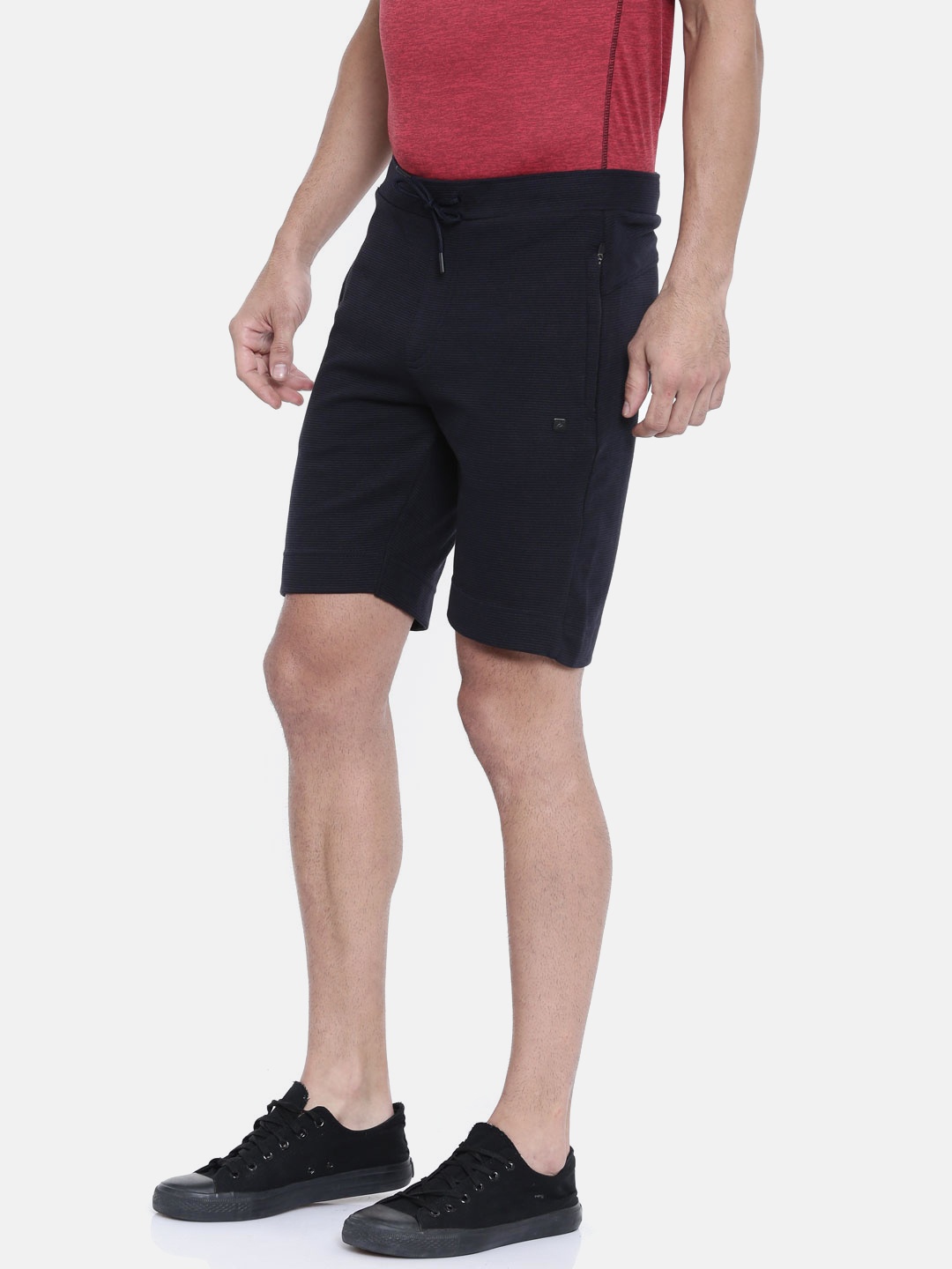 

Proline Active Men Urban Trots Navy Blue Self-Striped Regular Fit Sports Shorts