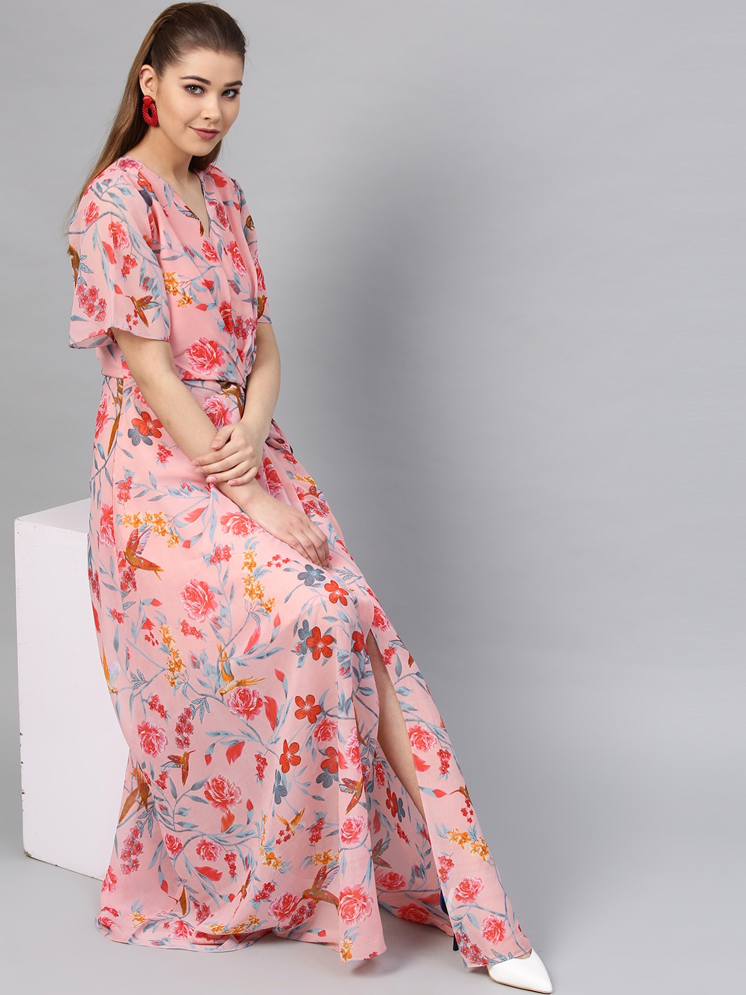 

Athena Women Pink Printed Maxi Dress