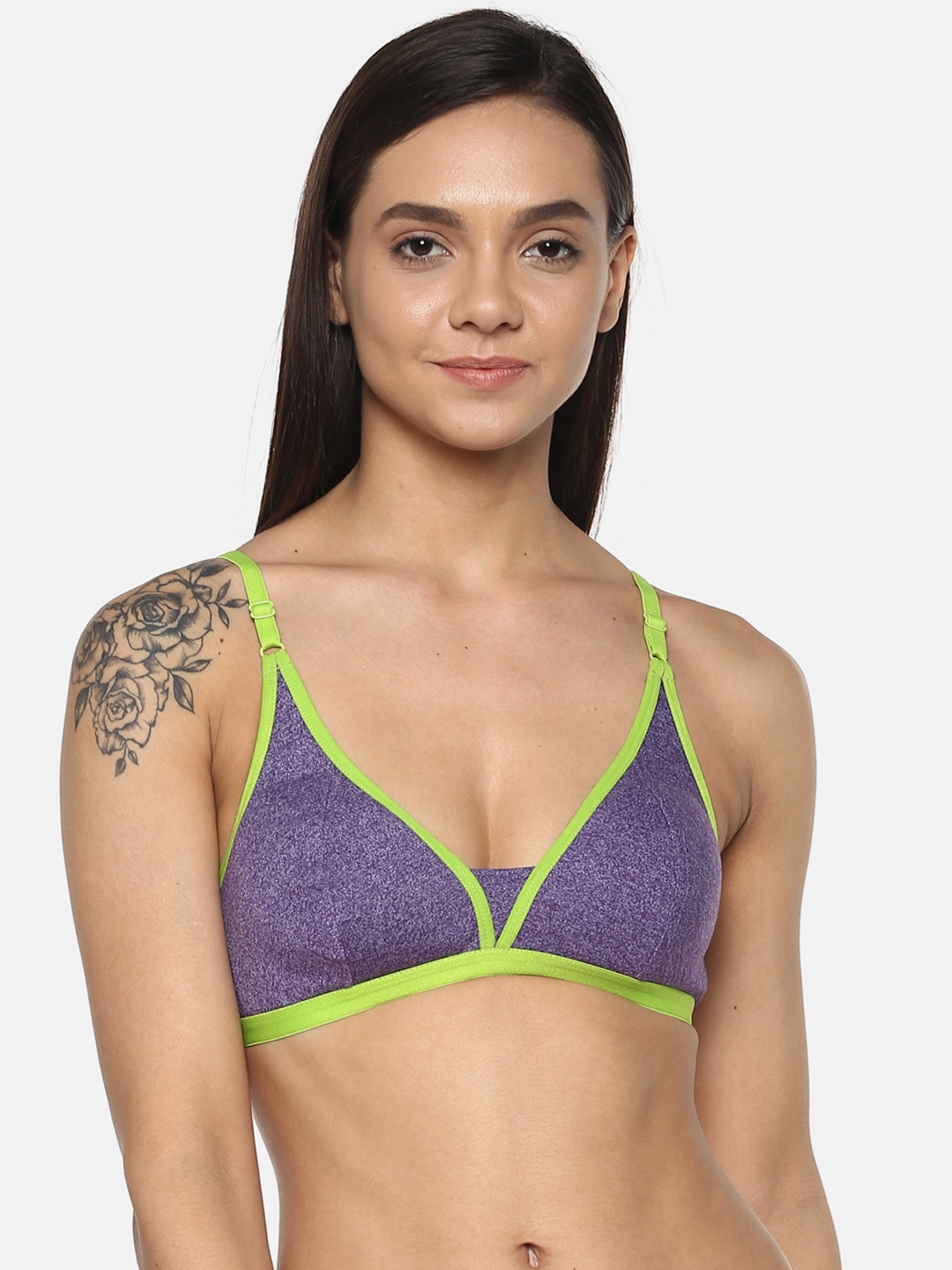 

Leading Lady anny Purple Solid Non-Wired Non Padded T-shirt Bra