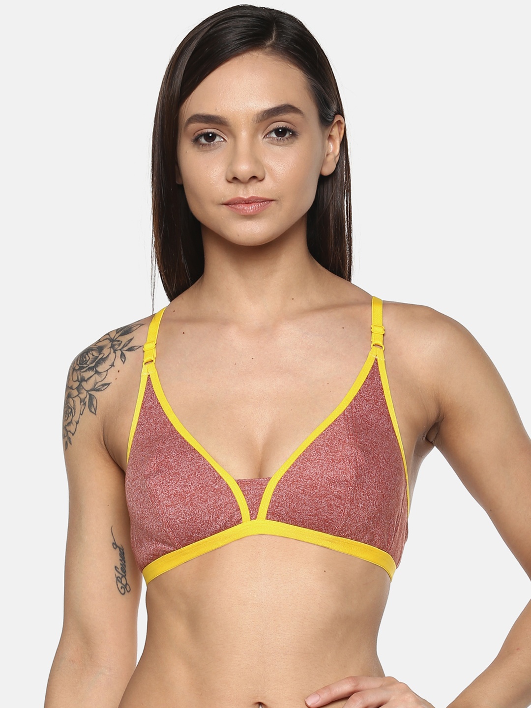 

Leading Lady Anny Maroon Solid Non-Wired Non Padded T-shirt Bra