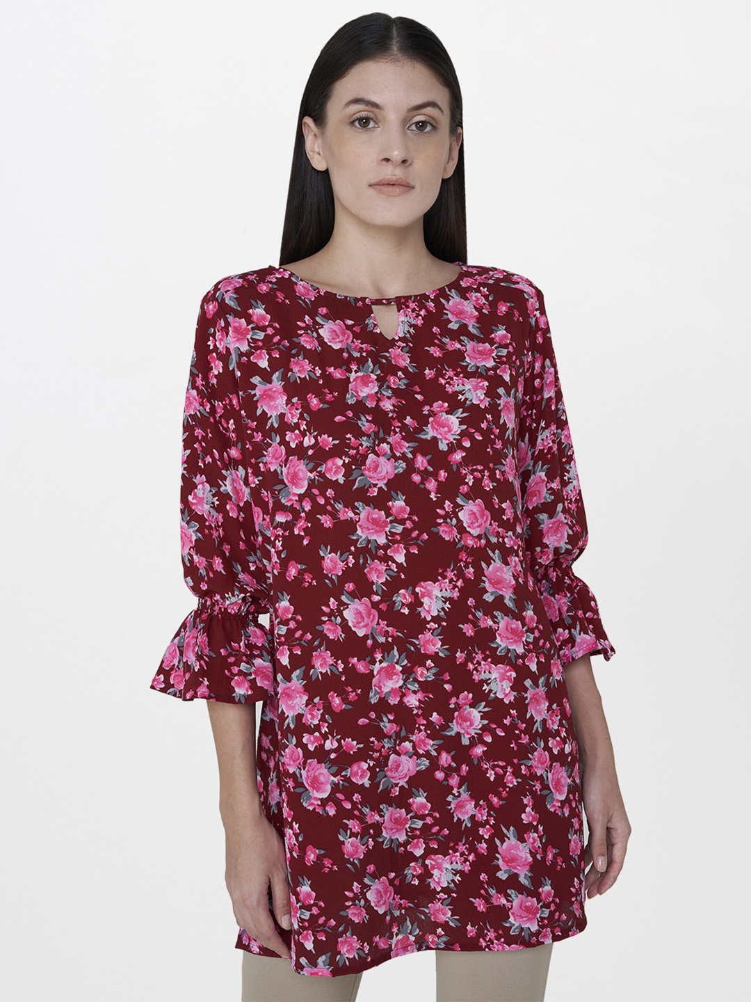 

AND Maroon Printed Tunic