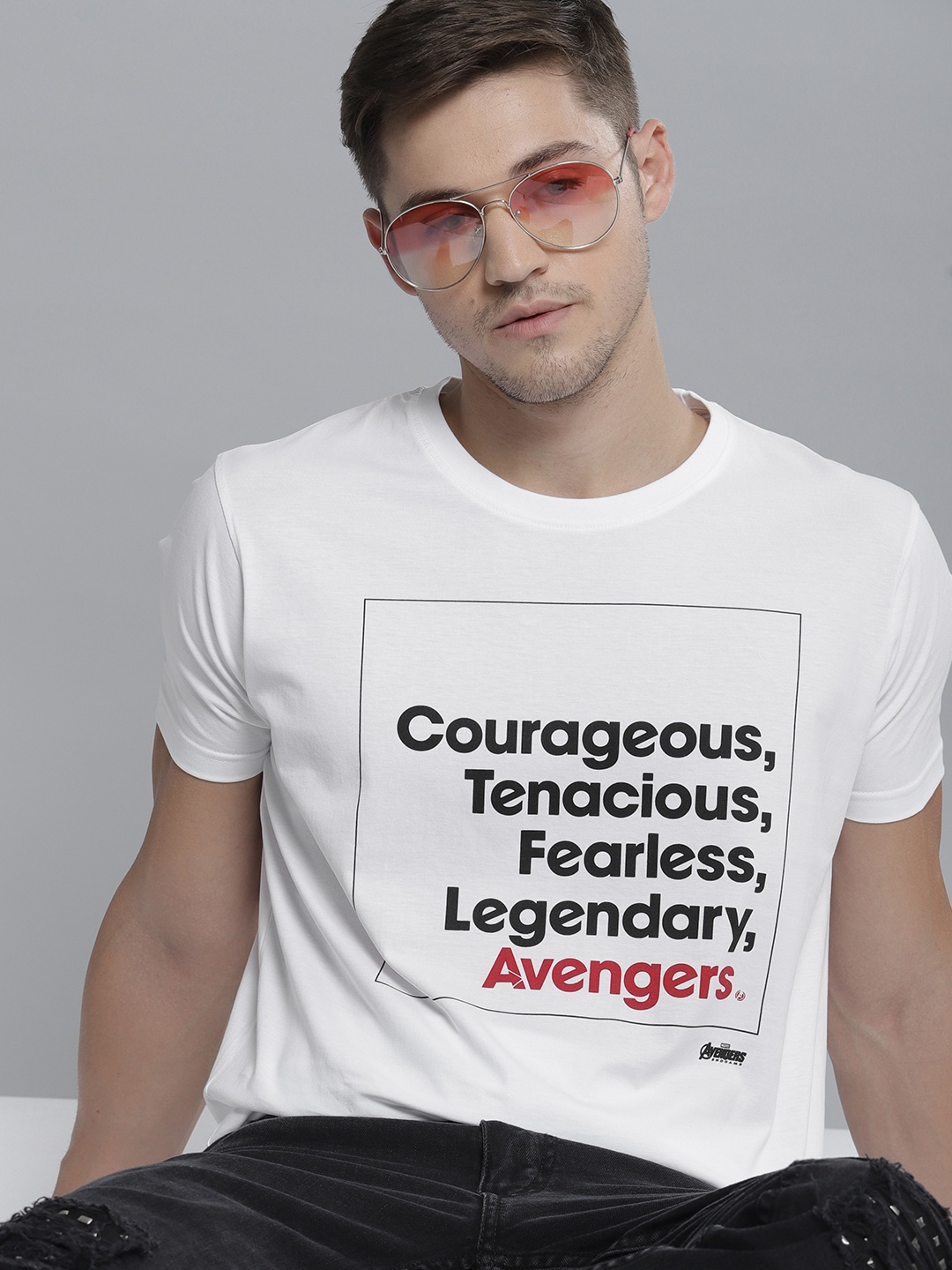 

Kook N Keech Marvel Men White Printed Round Neck Pure Cotton T-shirt