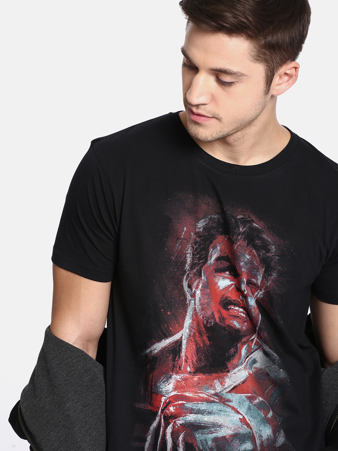 

Kook N Keech Marvel Men Black Avengers Printed Round Neck Pure Cotton T-shirt
