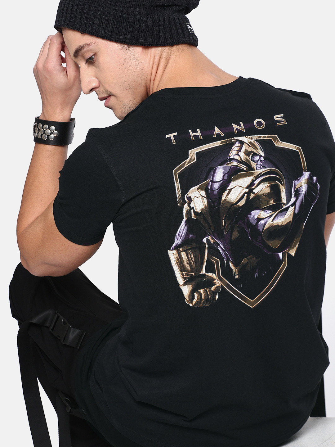 

Kook N Keech Marvel Men Black Avengers Printed Round Neck Pure Cotton T-shirt