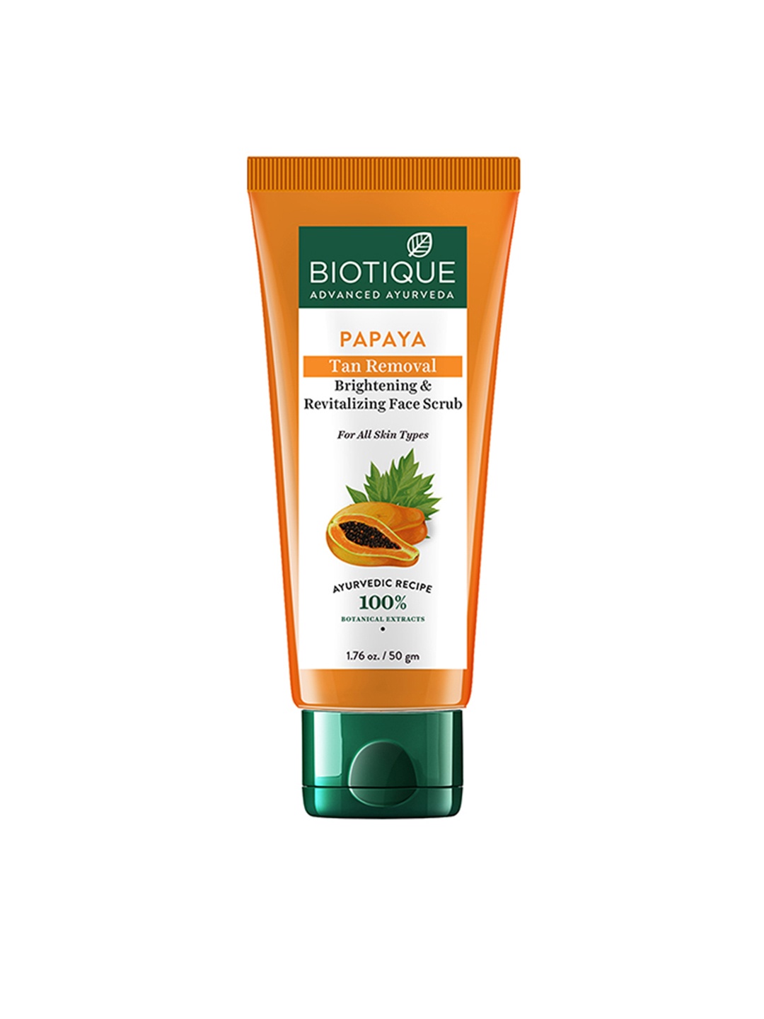 

Biotique Papaya Tan Removal Brightening & Revitalizing Face Scrub 100g, Orange