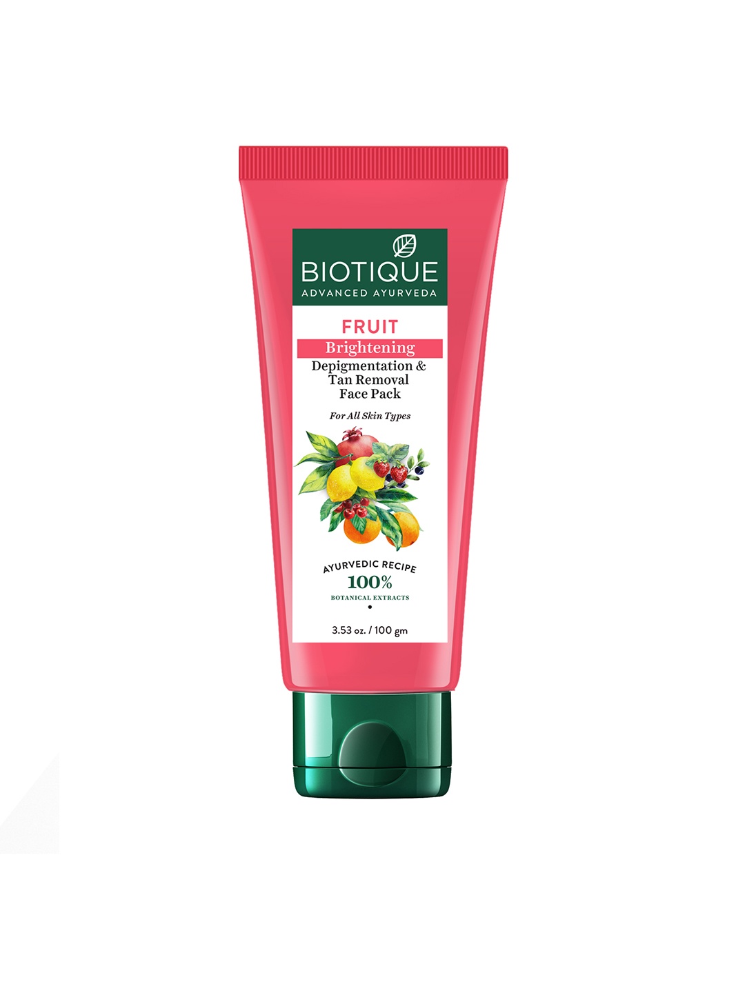 

Biotique Fruit Brightening Depigmentation & Tan Removal Face Pack 100g, Red