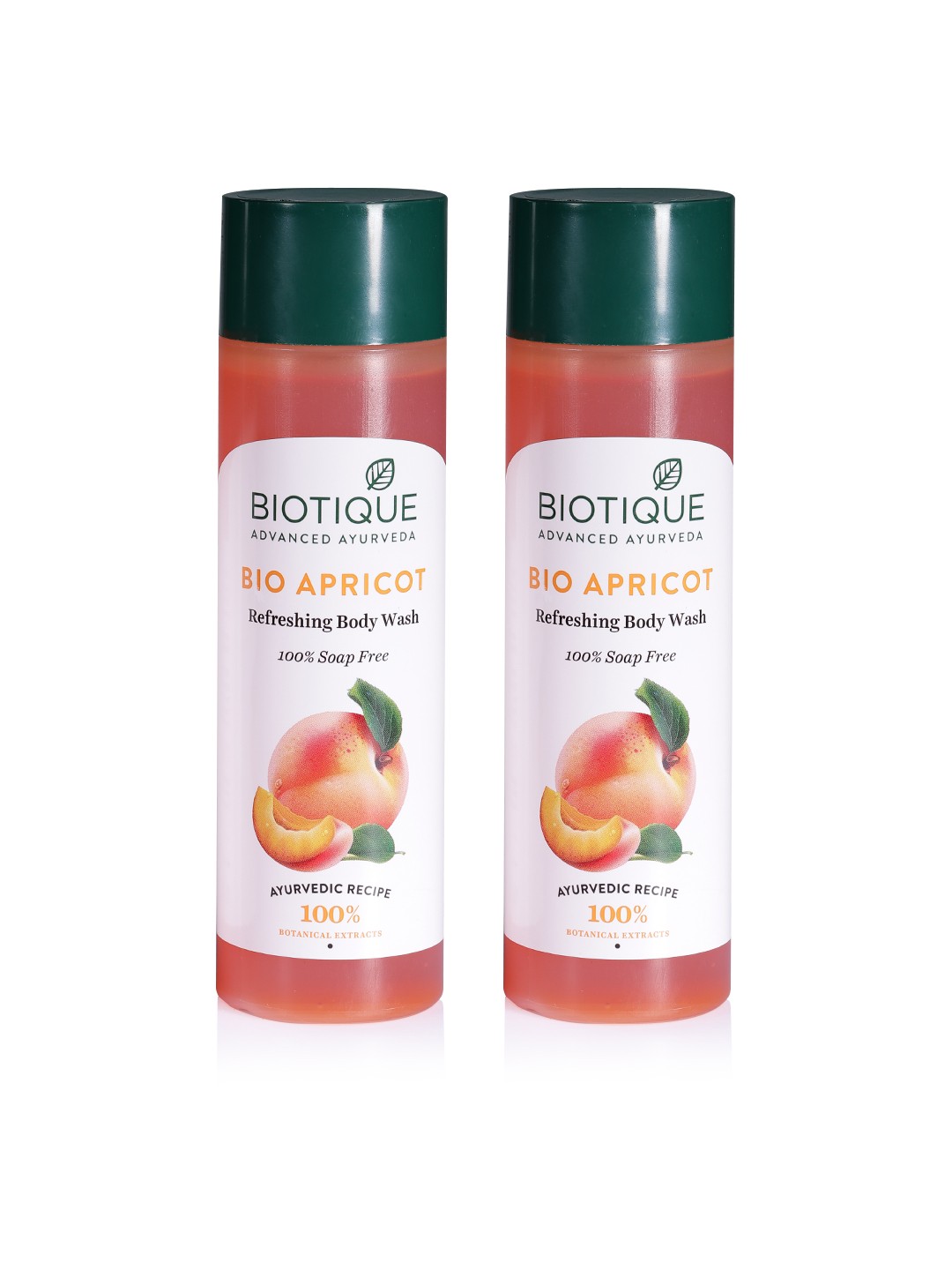 

Biotique Unisex Set of 2 Bio Apricot Refreshing Body Wash 190 ml each, Peach