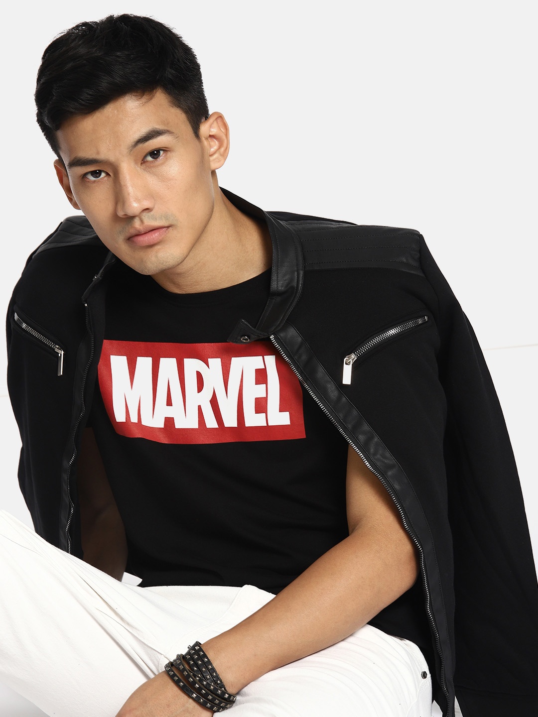 

Kook N Keech Marvel Men Black Printed Round Neck Pure Cotton T-shirt