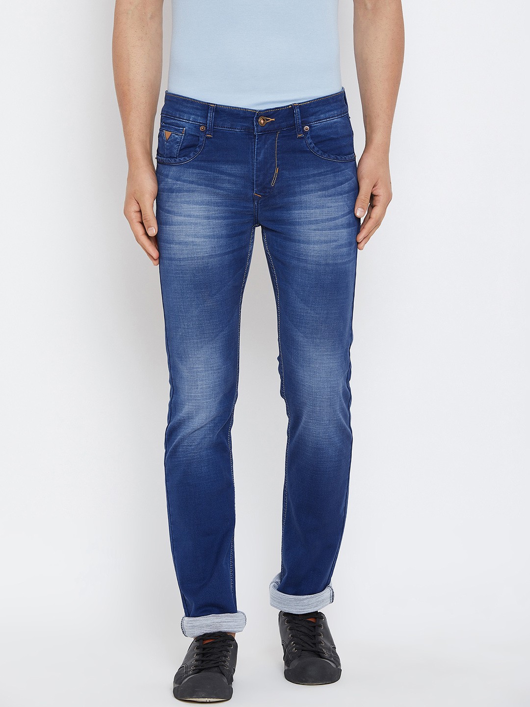 

Duke Men Slim Fit Mid-Rise Clean Look Stretchable Jeans, Blue