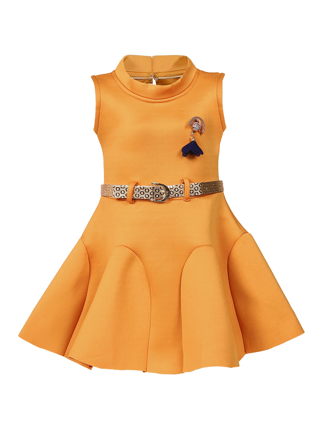 

Wish Karo Girls Yellow Solid Fit and Flare Dress