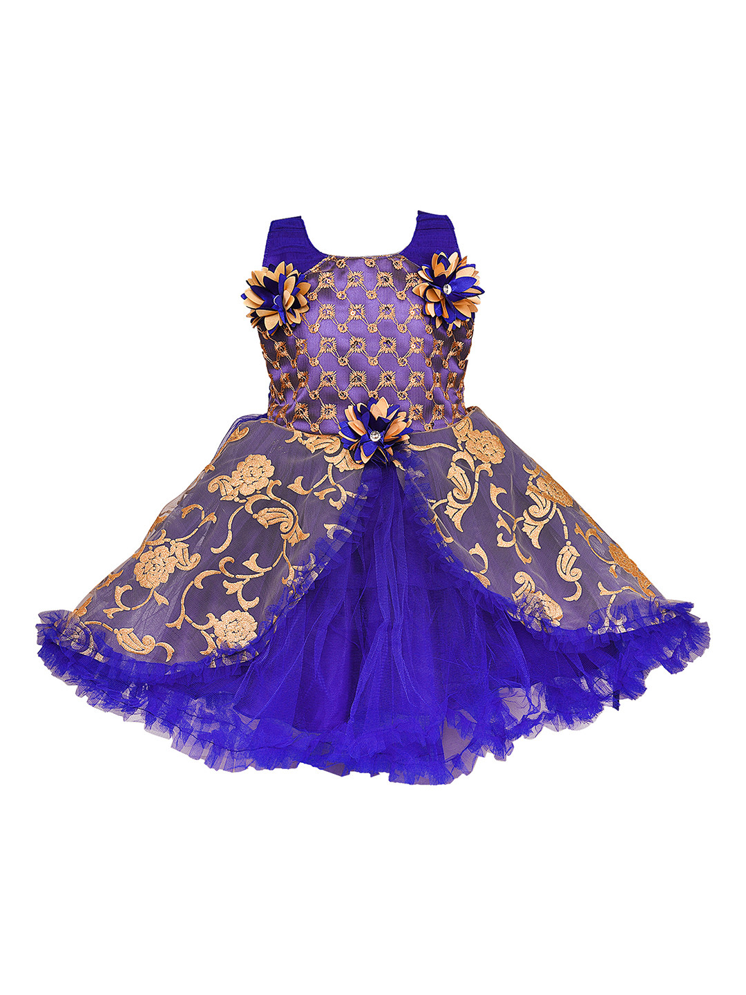 

Wish Karo Girls Blue Embellished Fit and Flare Dress